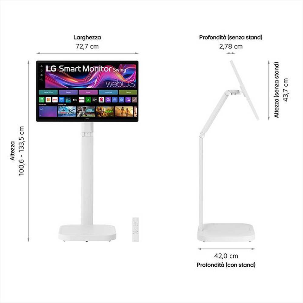 Immagine del prodotto LG - Monitor LCD UHD 4K 32" TOUCH, BASE CON ROTELLE-White