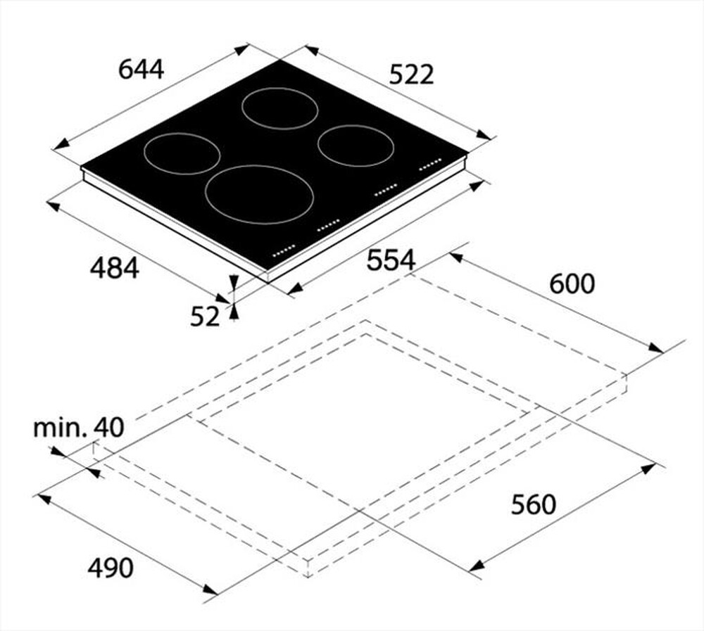 "ASKO - Piano cottura induzione HI 1654 IQ 64,4 cm-Vetroceramica"