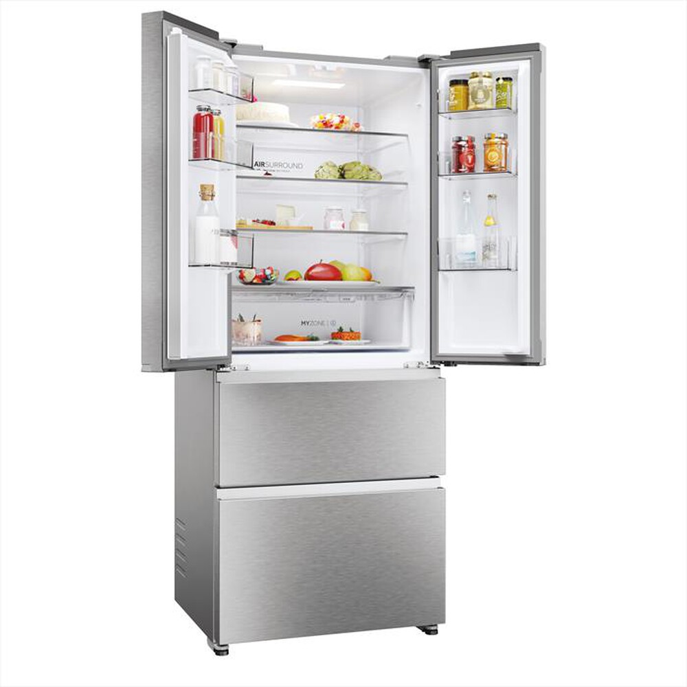 "HAIER - Frigorifero 4 porte HFR3718ENMM Classe E 402 lt-Acciaio inox"