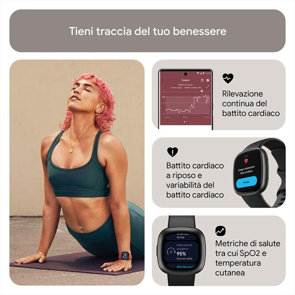 "FITBIT - VERSA 4 - FB523BKBK-NERO/ALL GRIGIO GRAFIT"