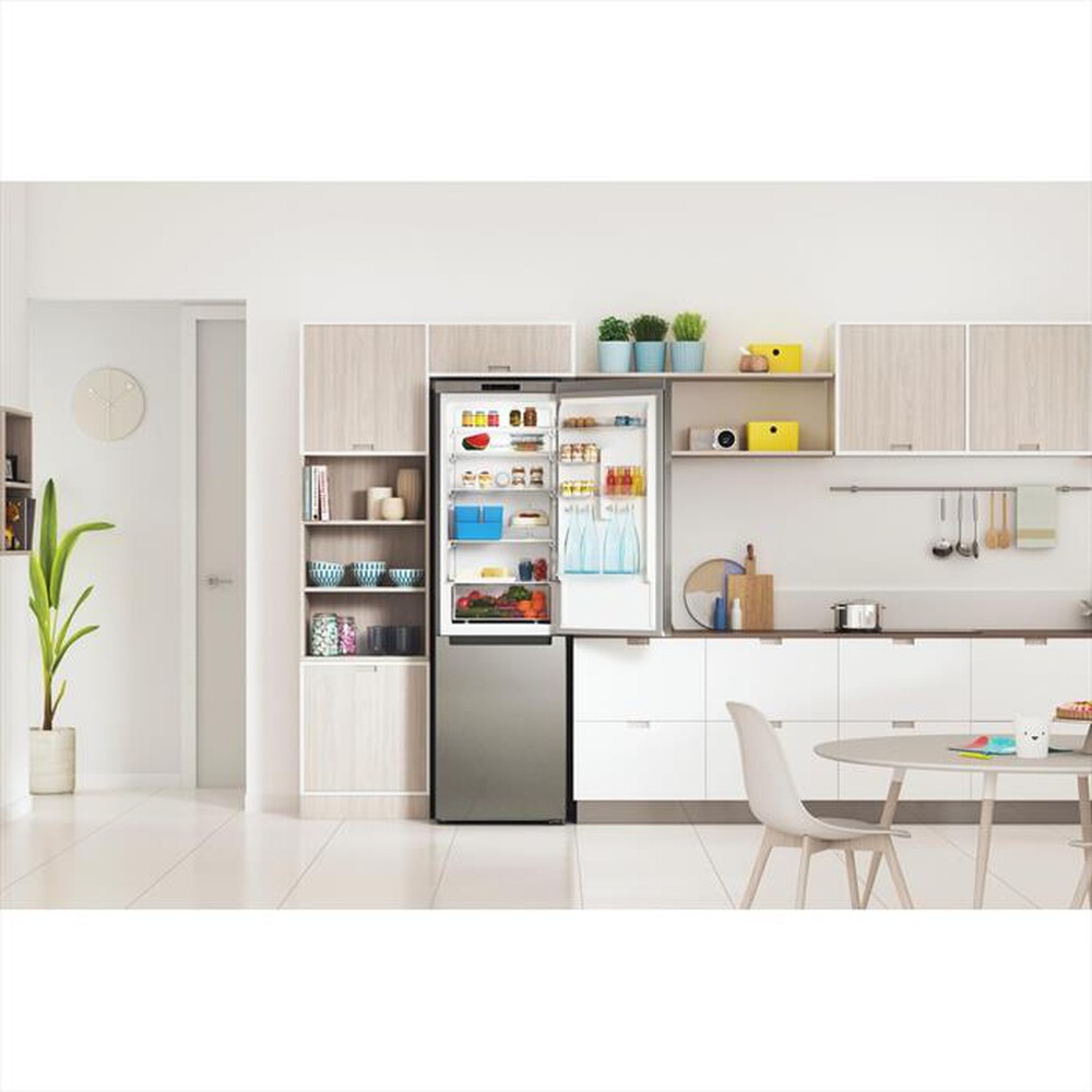 "INDESIT - Frigorifero combinato PUSH&GO INFC9 TI22X Classe E-Stainless steel"