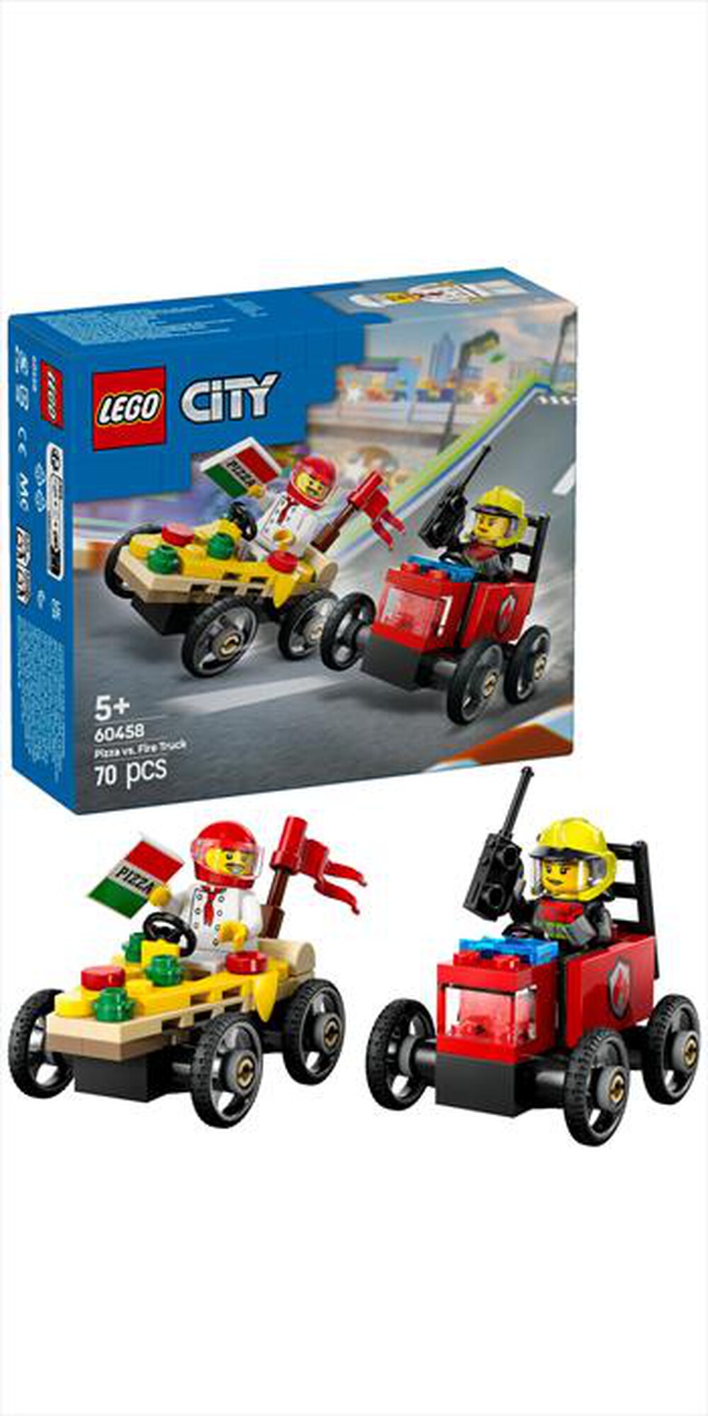 Immagine del prodotto LEGO - CITY Veicoli da corsa: pizzaiolo vs pompiere 60458