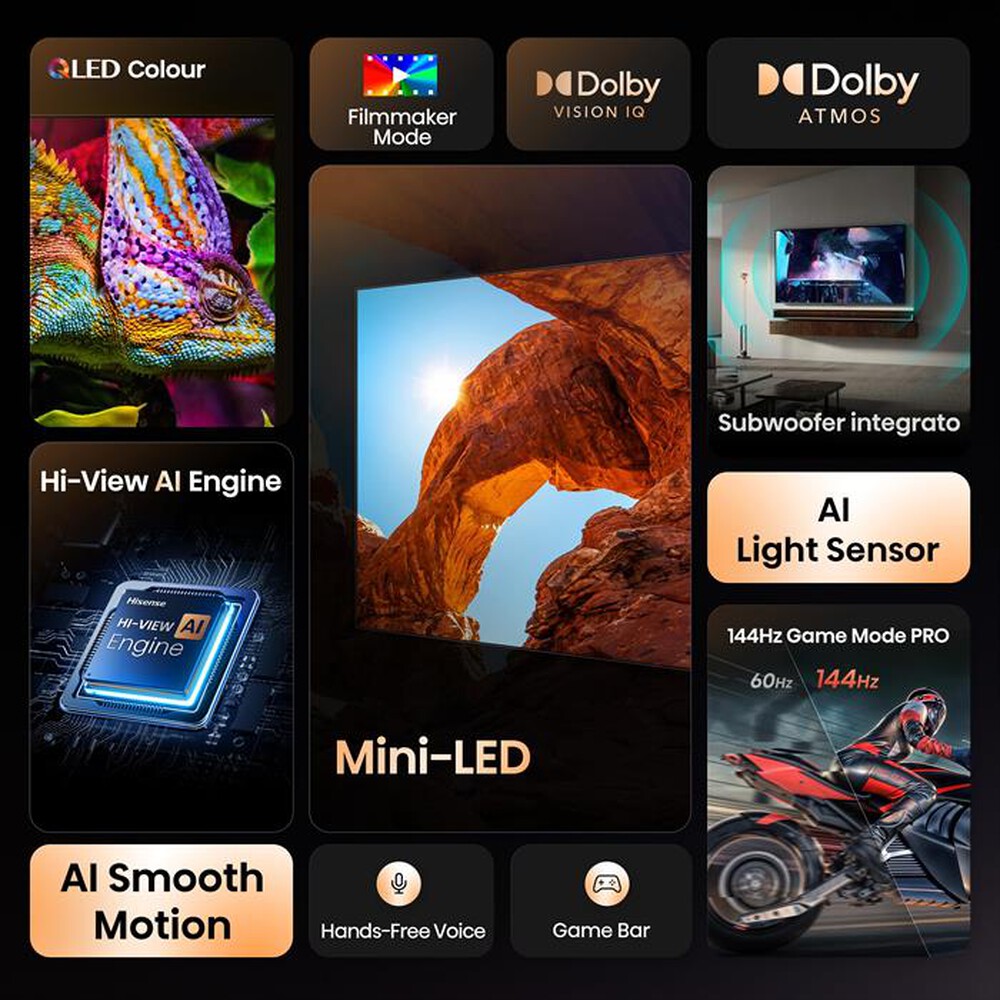 Immagine del prodotto HISENSE - Smart Tv Mini LED 65" 4K Ultra HD 65U79Q 144Hz-NERO