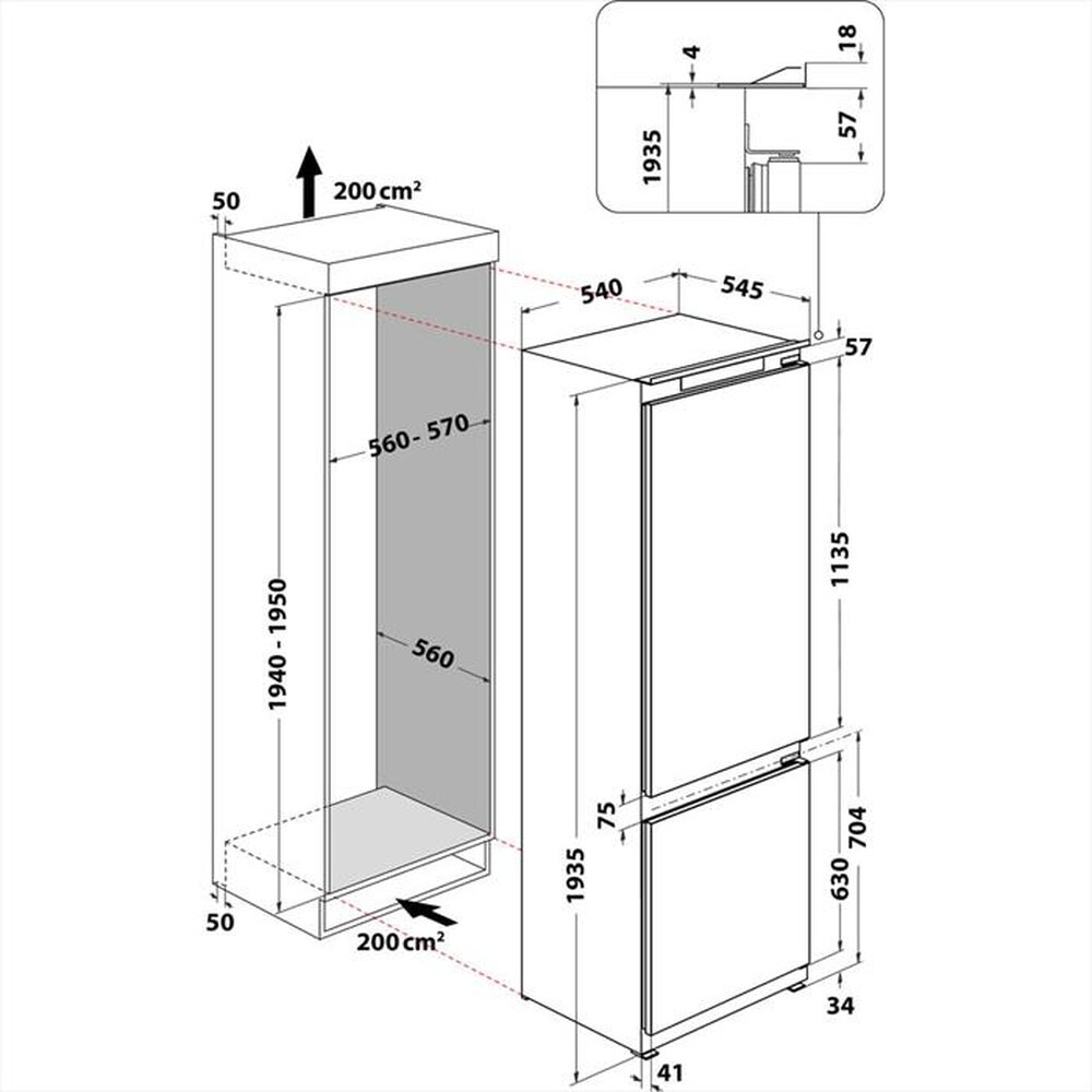 Immagine del prodotto HOTPOINT ARISTON - Frigorifero combinato HAC20D011A1 Classe E 300 lt