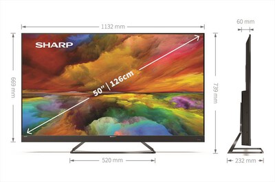 SHARP - Smart TV Q-LED UHD 4K 75" 75EQ3EA-Nero