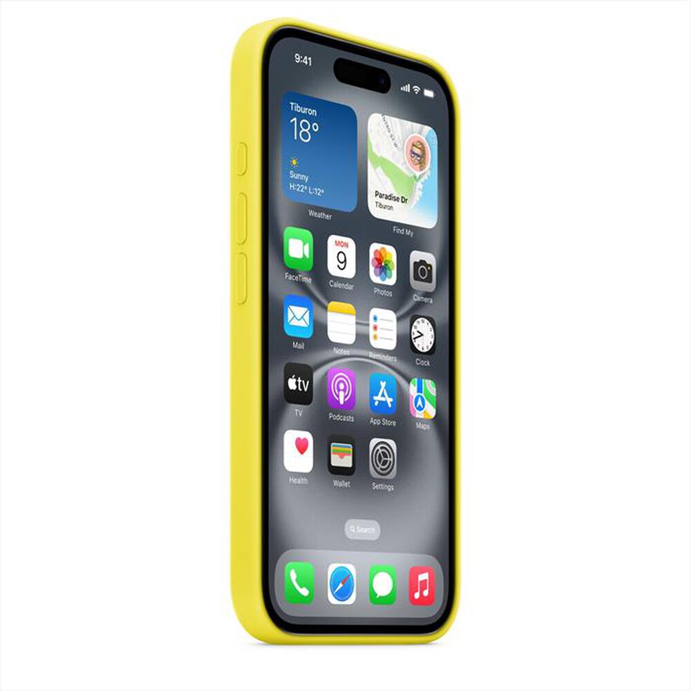 "APPLE - Custodia MagSafe in silicone MYY73ZMA iPhone 16-Giallo carambola"