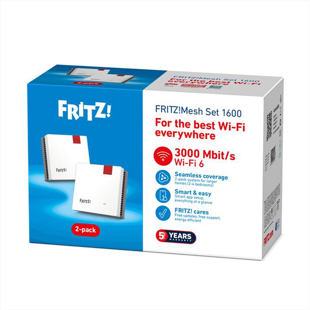 Immagine del prodotto FRITZ! - MESH WIFI SET 1600 2PACK-bianco/rosso