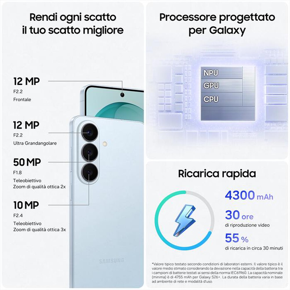 Immagine del prodotto SAMSUNG - Smartphone Galaxy S26 256GB/12GB-White