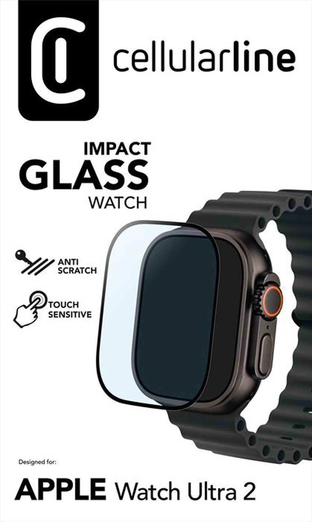 Immagine del prodotto CELLULARLINE - Protezione IMPACT GLASS per Apple Watch Ultra 2-Trasparente