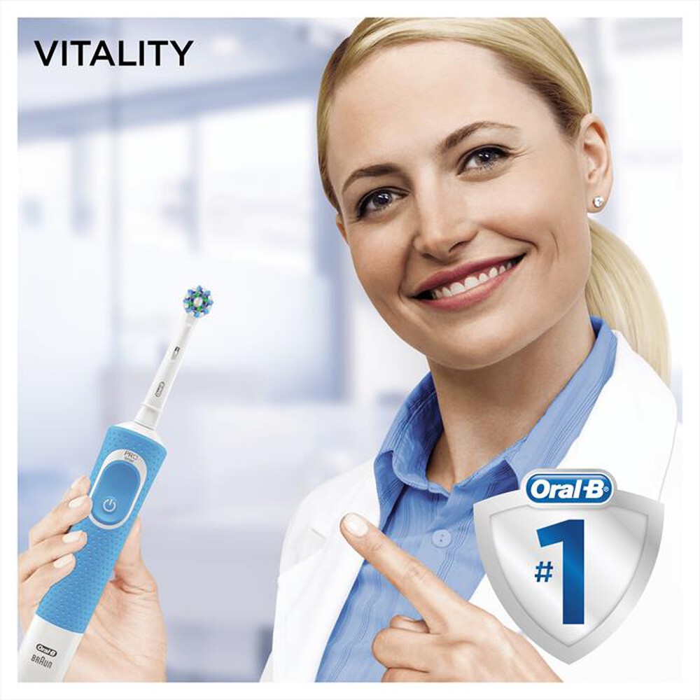 "ORAL-B - Spazzolino elettrico Vitality 100-Bianco/Celeste"