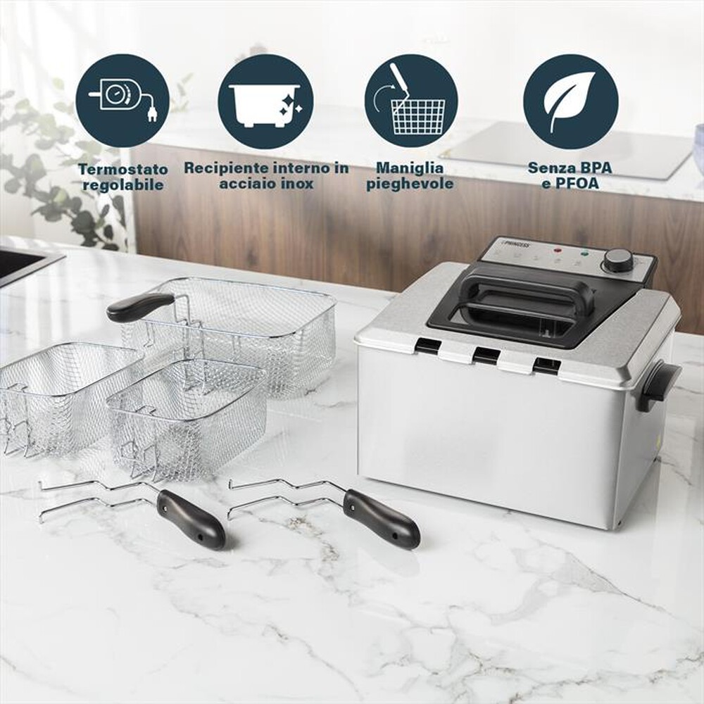 Immagine del prodotto PRINCESS - Friggitrice a olio 5lt 185000-NERO/ACCIAIO