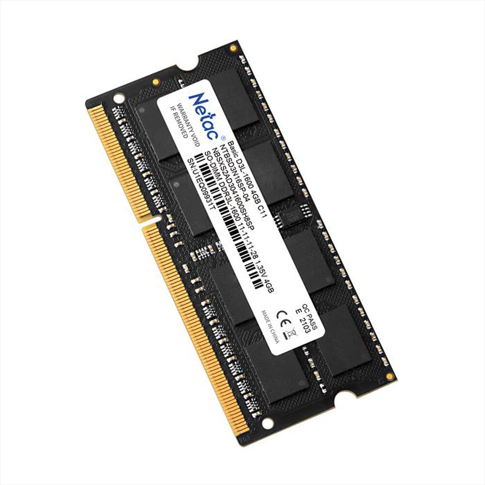 Immagine del prodotto NETAC - BASIC SO DDR3L-1600 4G C11 SODIMM 204-PIN-NERO