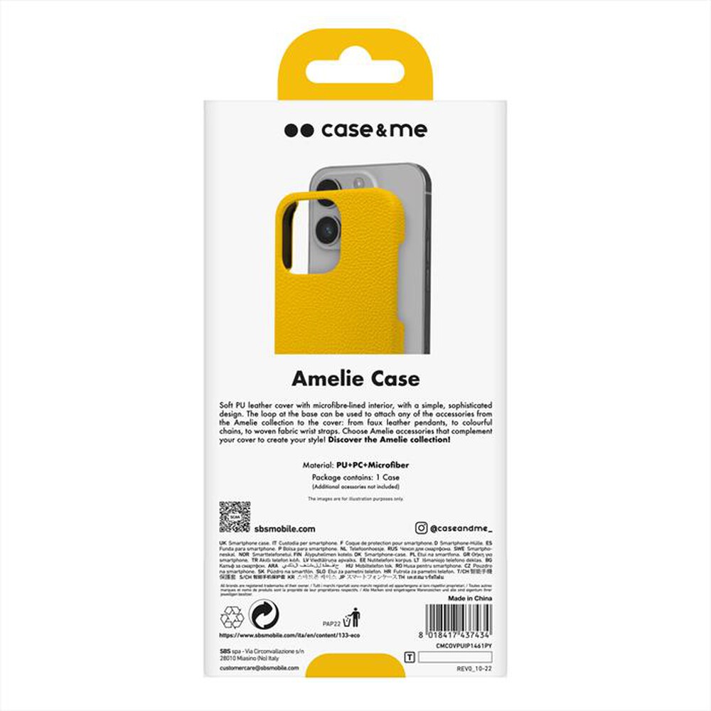 "CASEME - Cover ecoleather CMCOVPUIP1461PY per iPhone 14 Pro-Giallo"