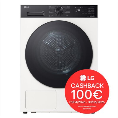 LG - Asciugatrice RNX5009TWBB.AGWQPIS 9Kg Classe B-Ivory White + pannello nero