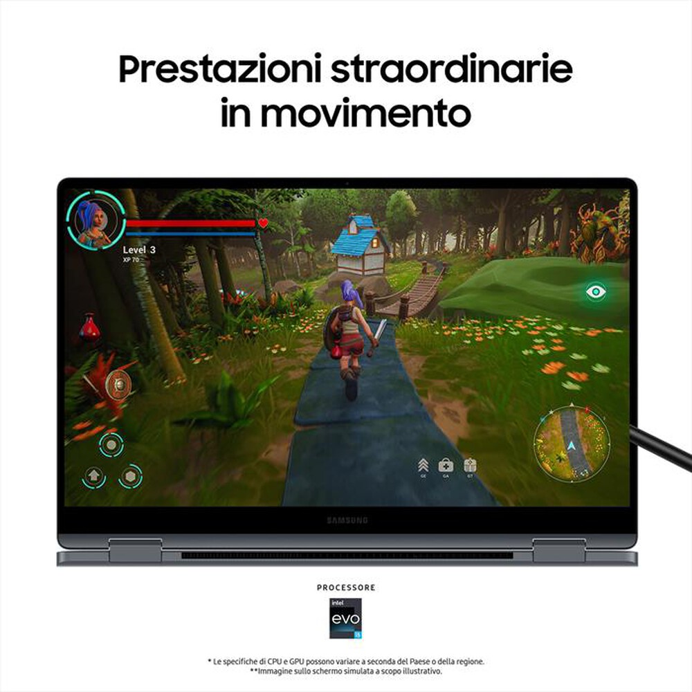 "SAMSUNG - Notebook GALAXY BOOK4 360-Gray"