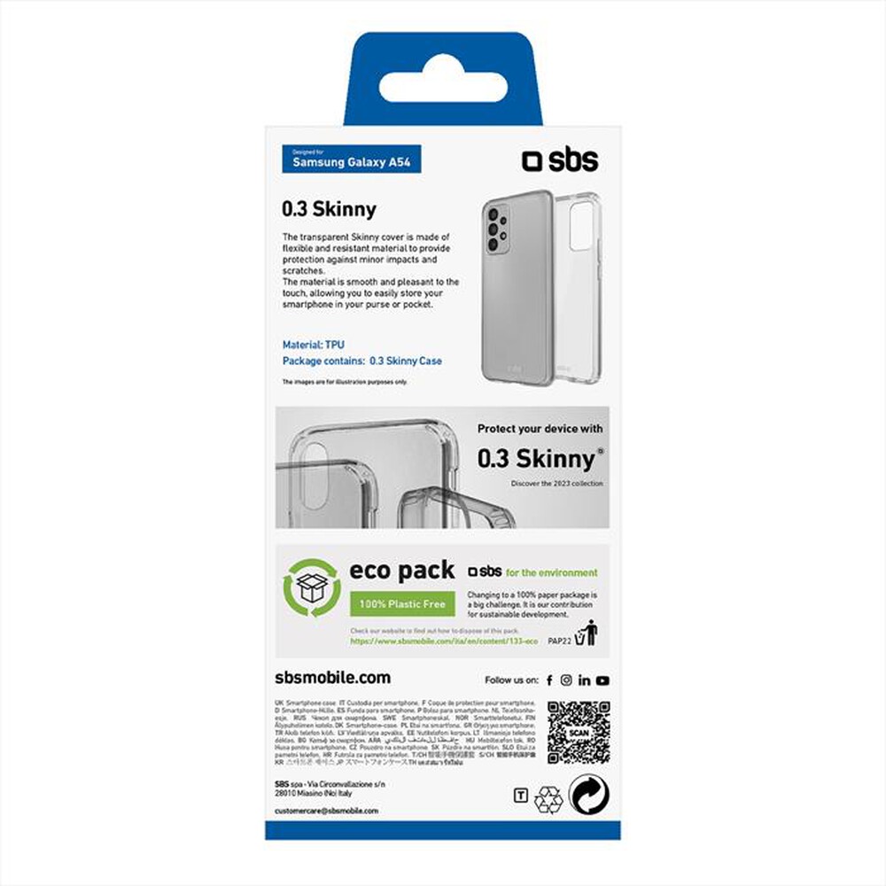 "SBS - Cover TESKINSAA54T per Samsung A54-Trasparente"