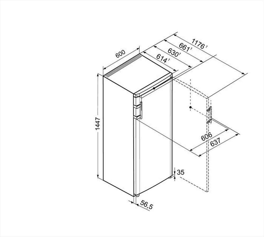 Immagine del prodotto LIEBHERR - Frigorifero 1 porta KSL 3130-21 Classe F 309lt-Acciaio