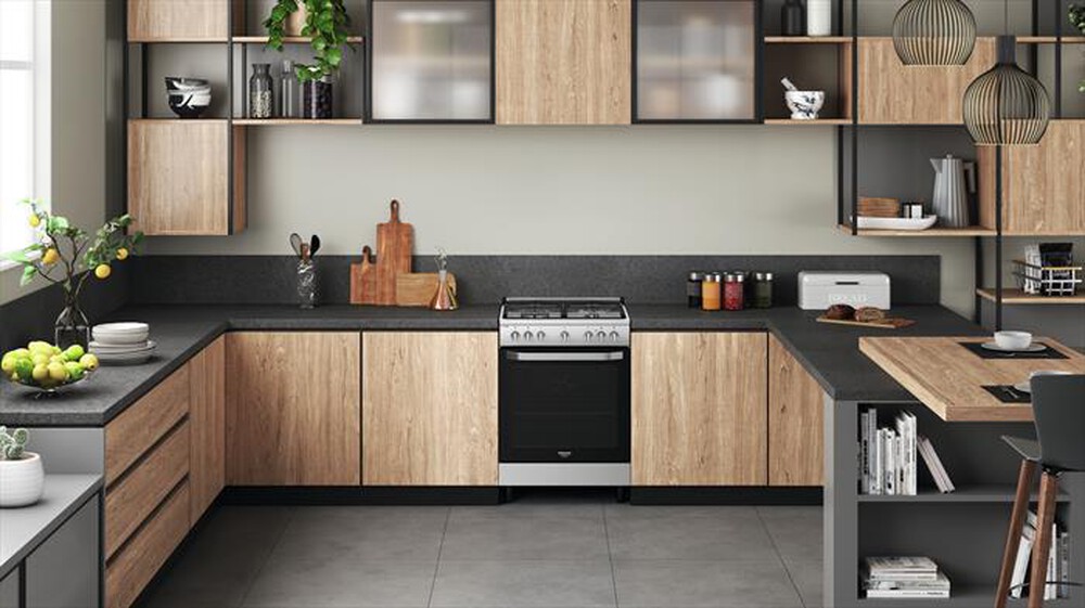 "HOTPOINT ARISTON - Cucina elettrica HS68G8PHX/E Classe A-Nero e acciaio"