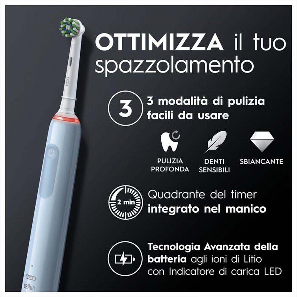 "ORAL-B - Spazzolino elettrico ricaricabile PRO 3 3700-Blu"