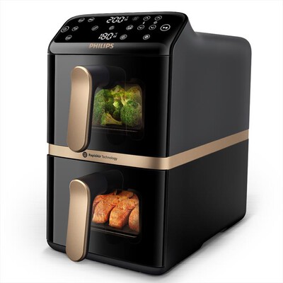 PHILIPS - Friggitrice AIRFRYER SERIE 4000 DA 10L NA462/70-Nero/Rame