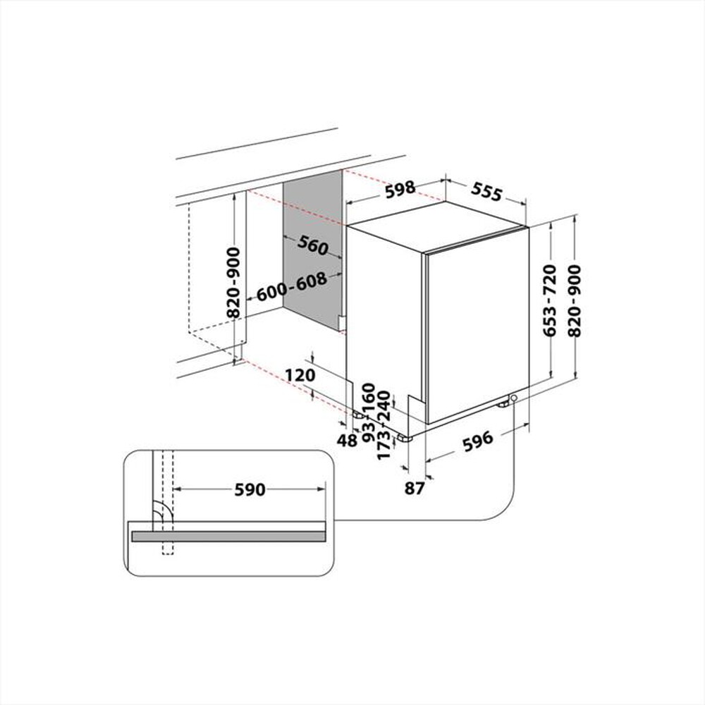 Immagine del prodotto WHIRLPOOL - Lavastoviglie incasso WIO 3O540 PELG Classe B