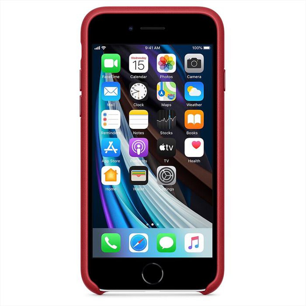 "APPLE - Custodia in pelle per iPhone SE 2020-Rosso"