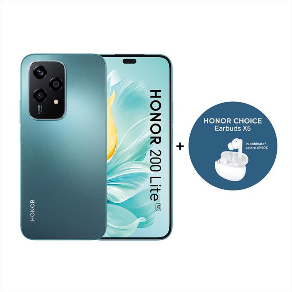 Immagine del prodotto HONOR - Smartphone 200 LITE + CHOICE EARBUDS X5-Cyan Lake