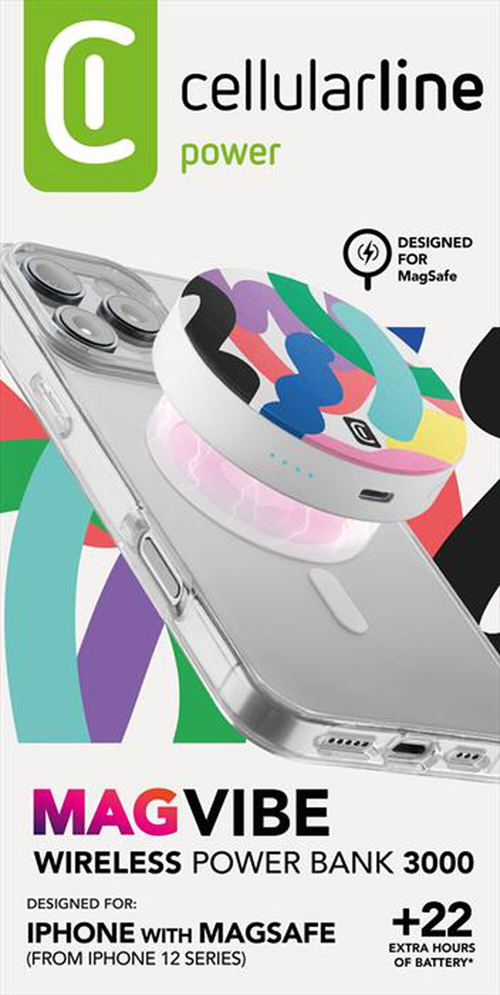 Immagine del prodotto CELLULARLINE - Power bank MagSafe MAG VIBE 3000-Bianco