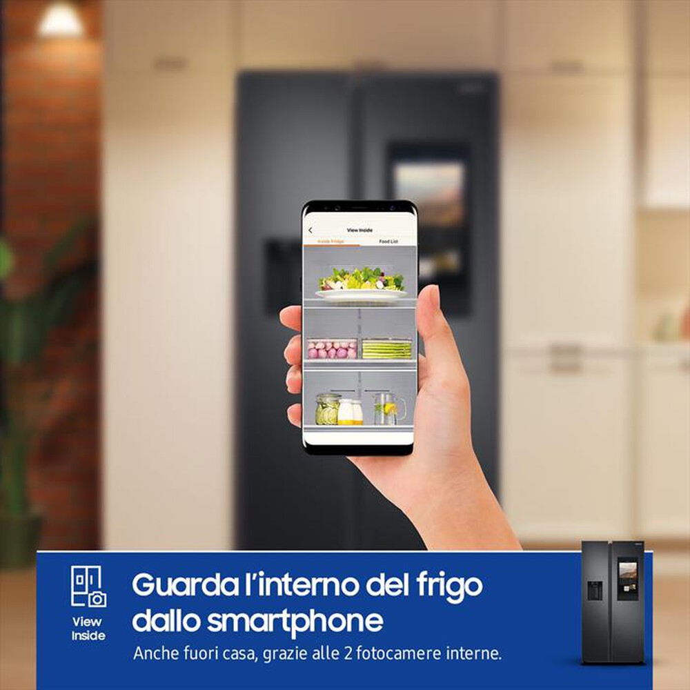 "SAMSUNG - Frigorifero side by side RS6HA8891B1/EF Classe E-Matte Black"