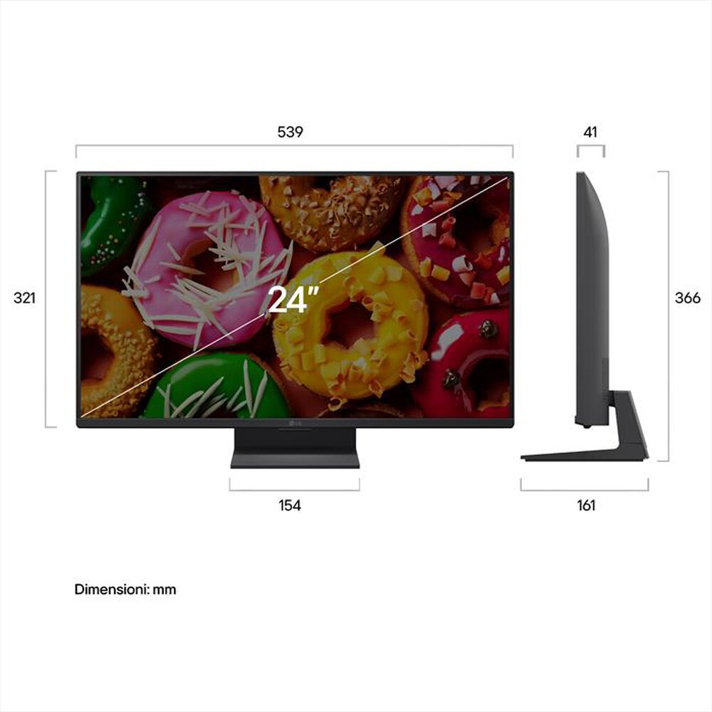 Immagine del prodotto LG - Smart TV LED FHD 24" WEBOS 24LB70006LA-Charcoal Black