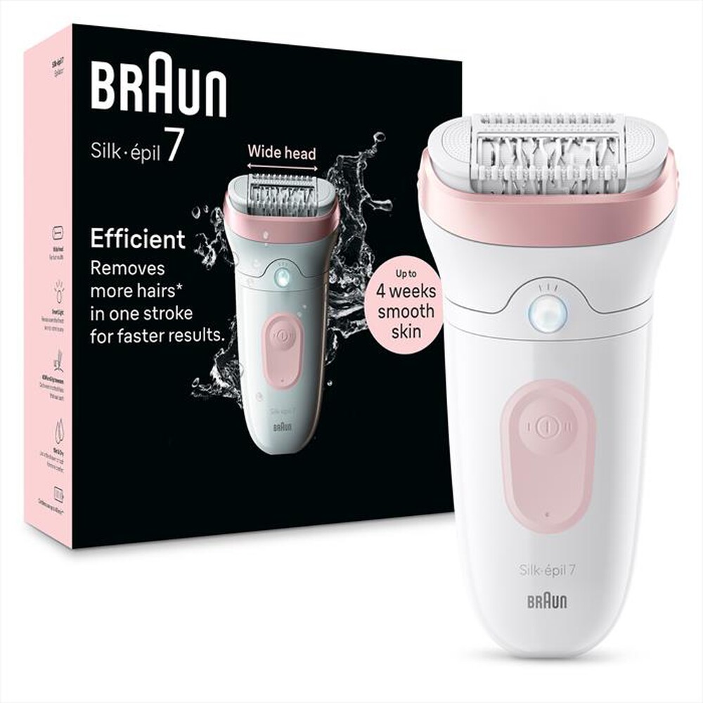 "BRAUN - Epilatore Elettrico SILK-ÉPIL 7 7-000-BIANCO/ROSA"