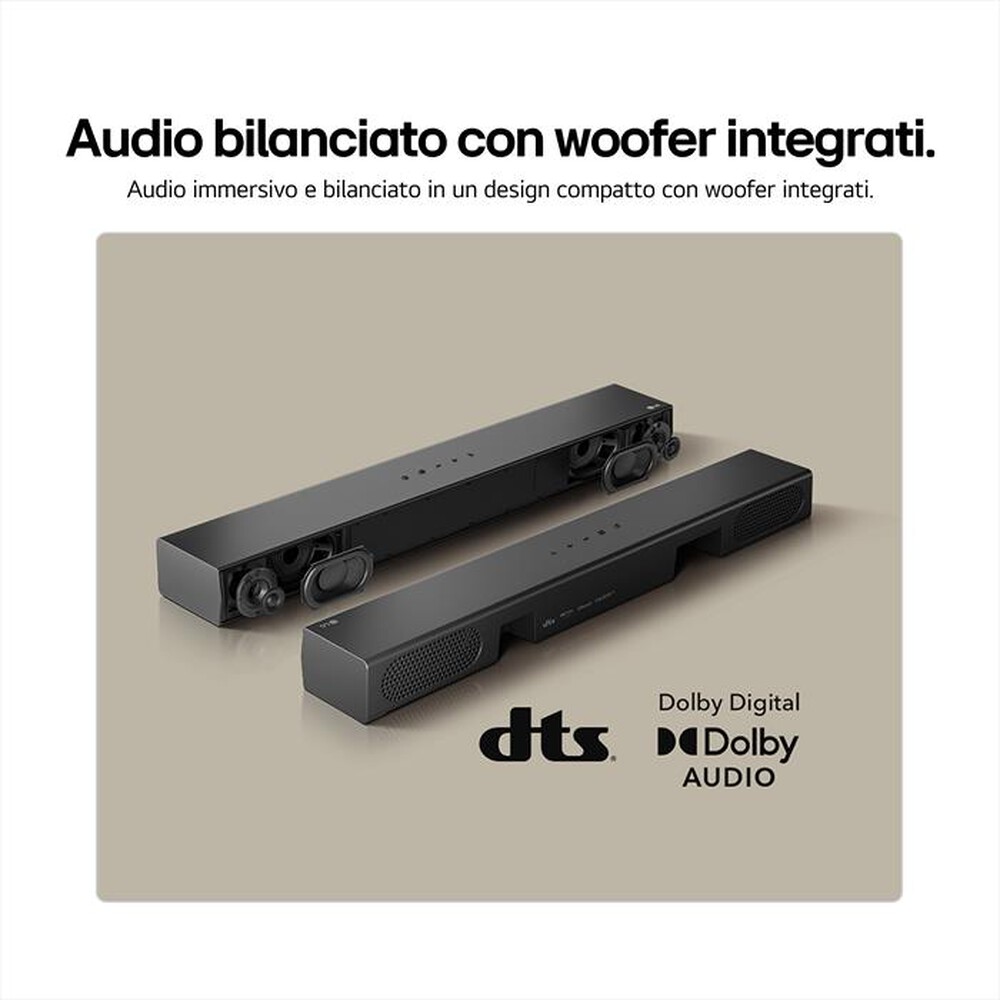 Immagine del prodotto LG - Soundbar S20A, 50W su 2,0 canali, Dolby Digital-Nero
