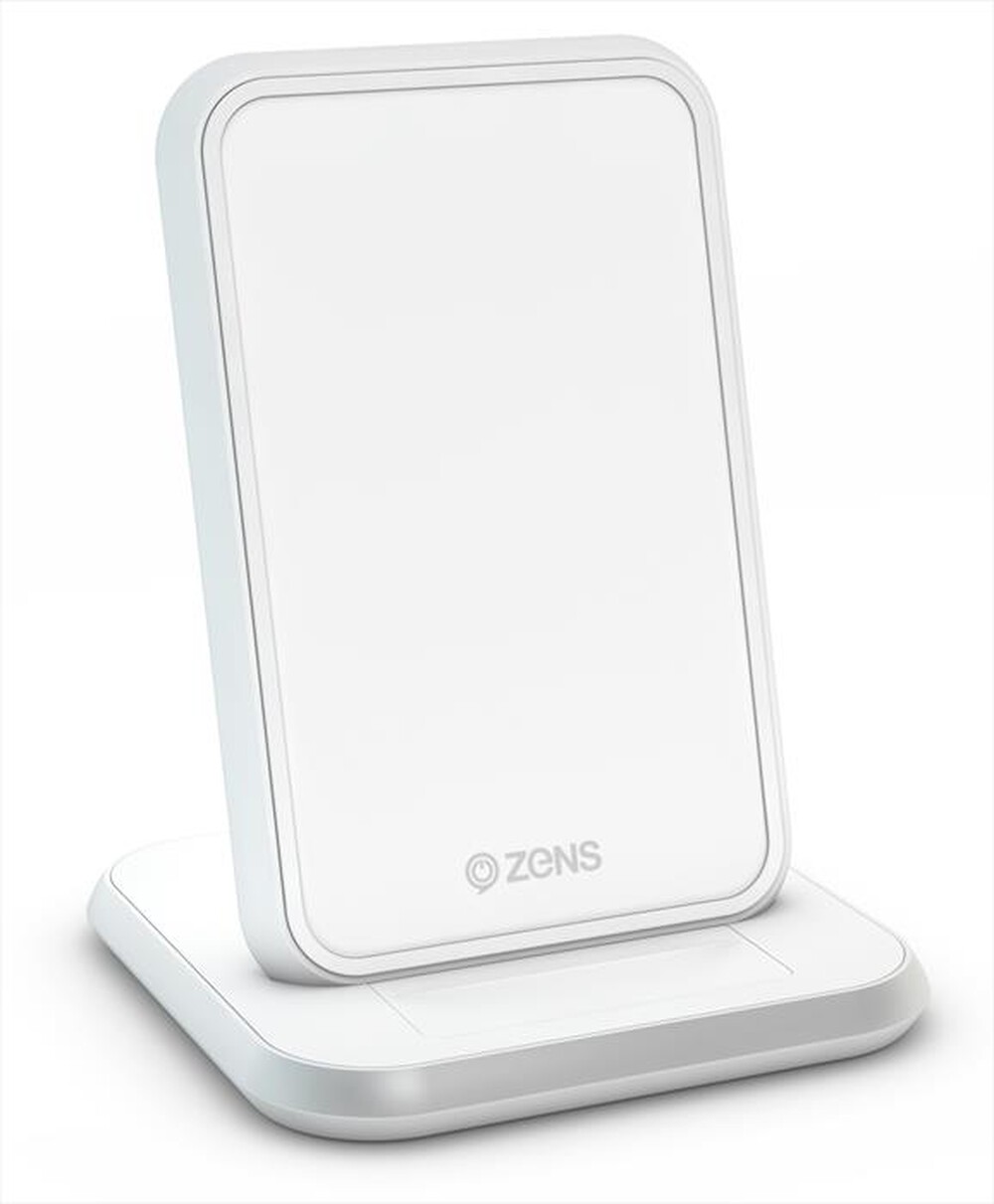 "ZENS - STAND DI RICARICA WIRELESS 10W - ALLUMINIO BIANCO-Bianco"