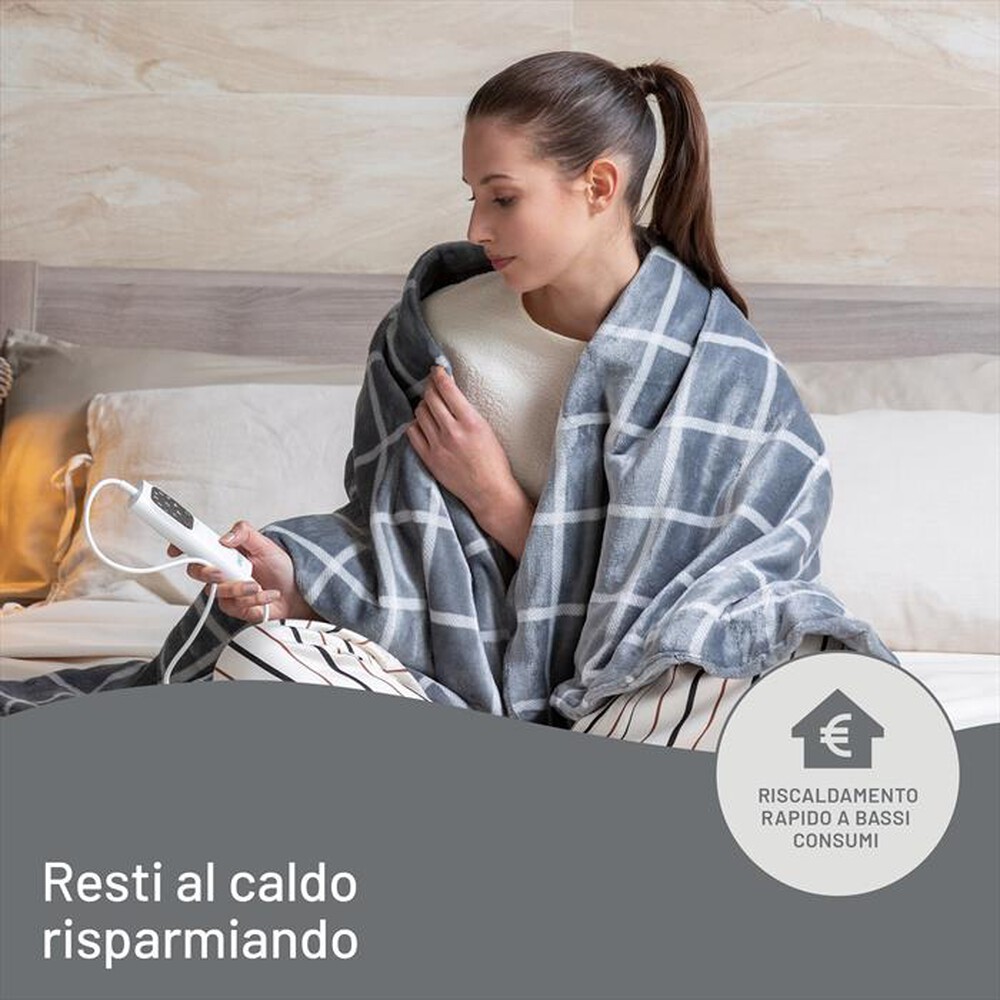 "IMETEC - CALDOPLAID ADAPTO SQUARE 150X95 CM-Grigio, Bianco"