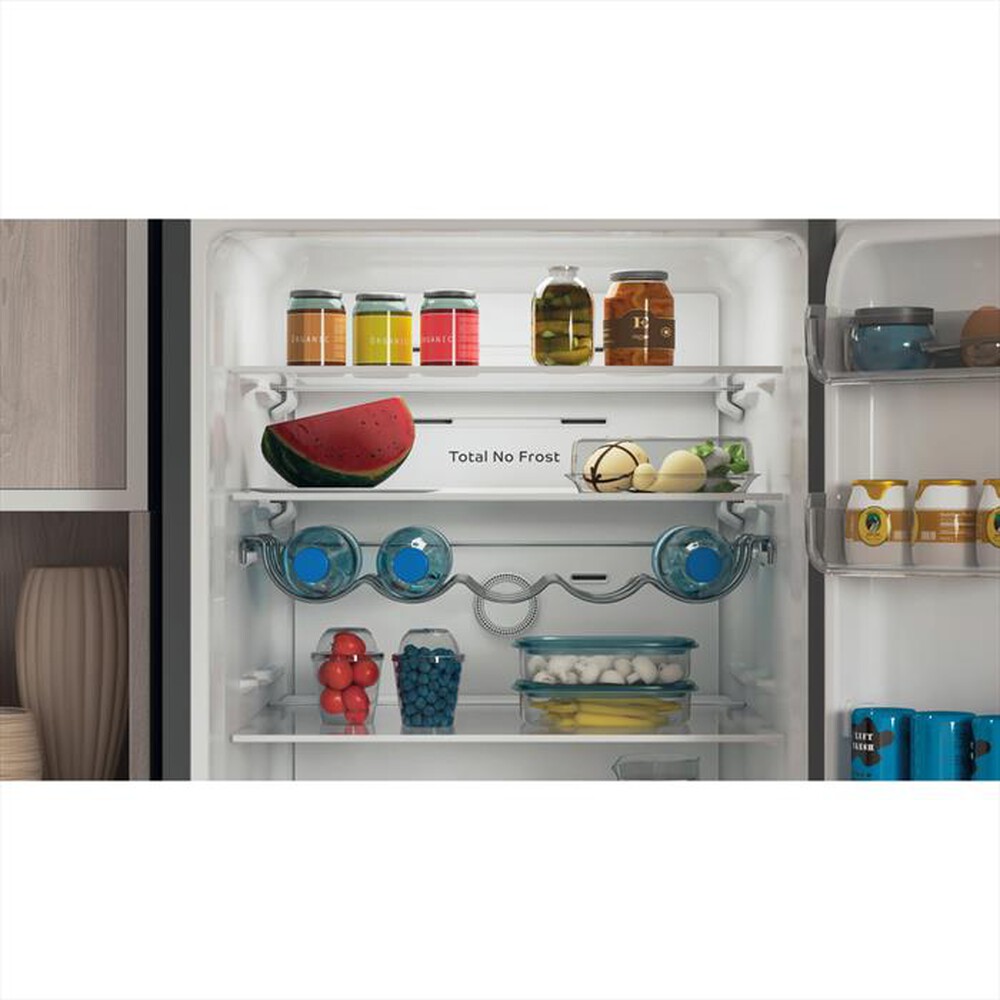 "INDESIT - Frigorifero combinato PUSH&GO INFC9 TI22X Classe E-Stainless steel"