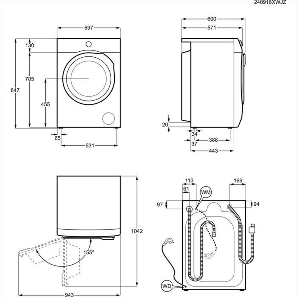 Immagine del prodotto AEG - Lavatrice LR8H94GBY 9 Kg Classe A-Bianco/obl&ograve; nero