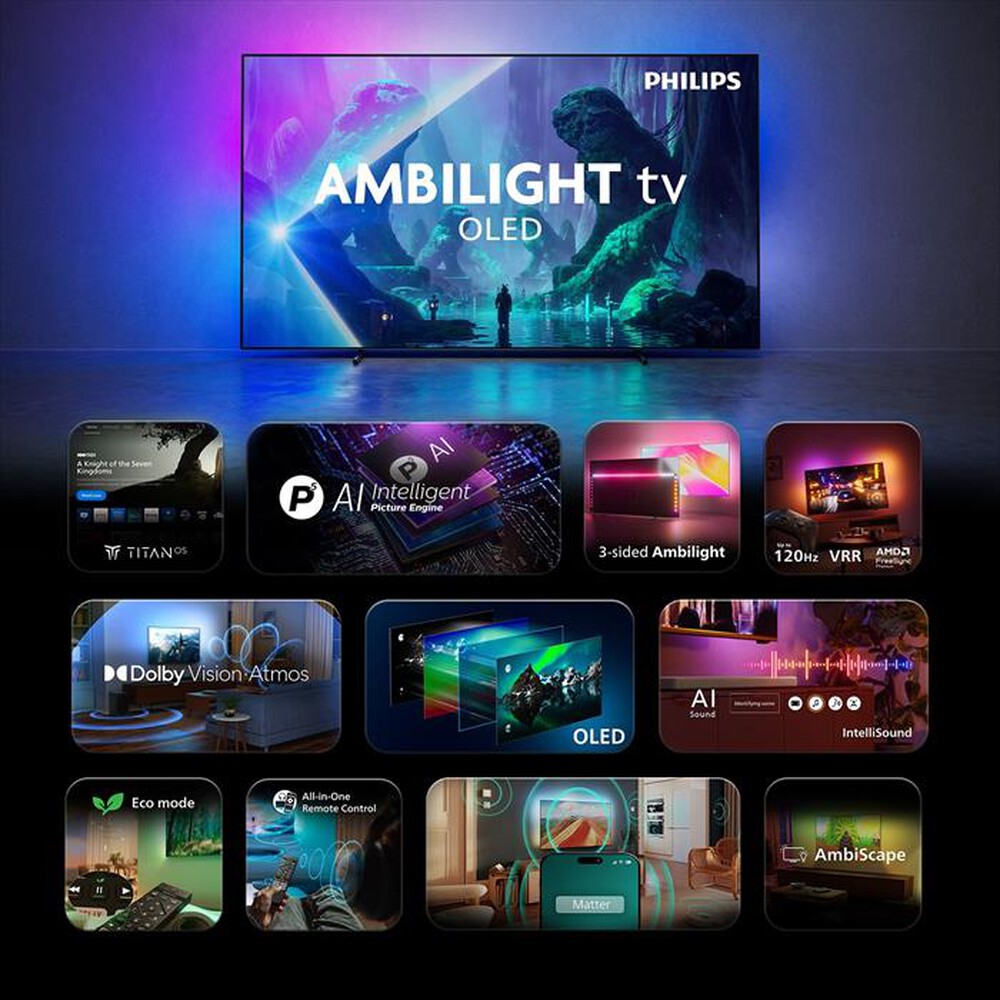 Immagine del prodotto PHILIPS - Smart TV OLED 4K 55" 55OLED801/12-Black