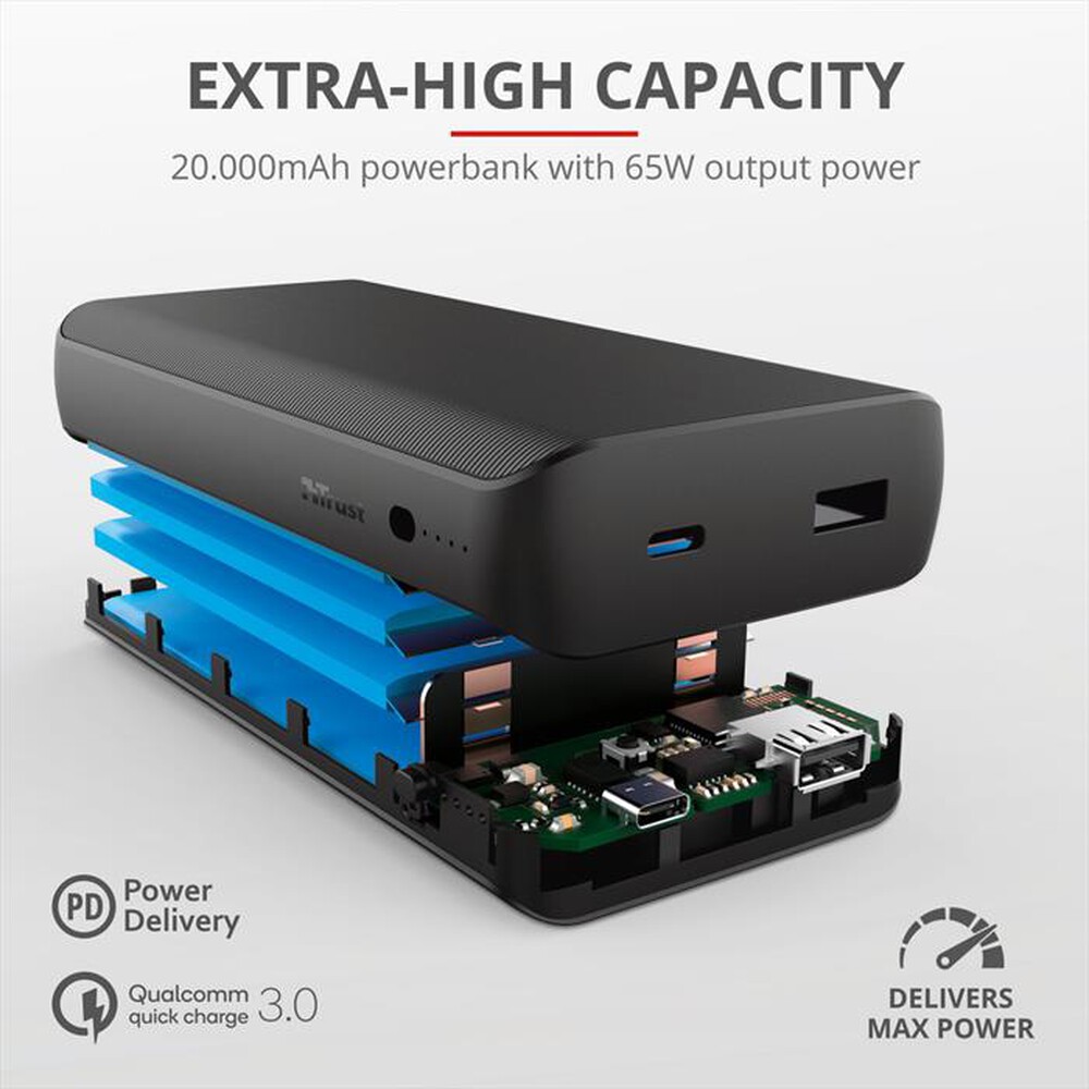 Immagine del prodotto TRUST - LARO 65W USB-C LAPTOP POWERBANK-Black