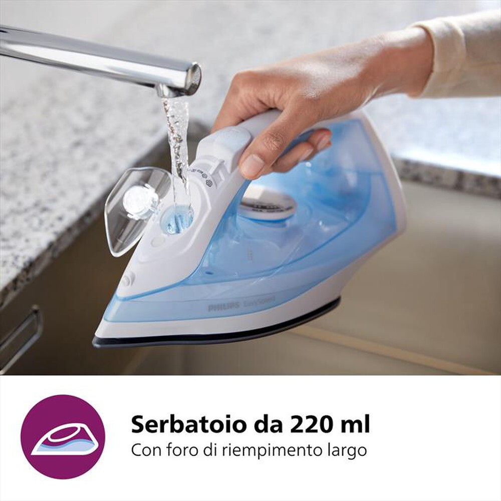 "PHILIPS - Ferro da stiro a vapore EASYSPEED GC1740/20-Azzurro"