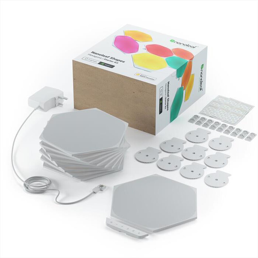 "NANOLEAF - Shapes Smarter KIT - 9 esagoni luminosi (lampade)-WHITE"