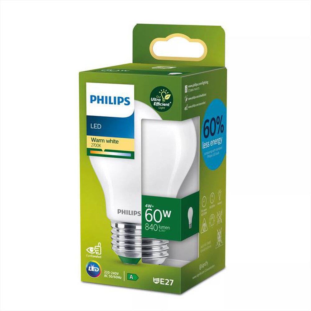 Immagine del prodotto PHILIPS - LED CLASSE A GOCCIA VETRO OPACO 60W E27 2700K-Bianco