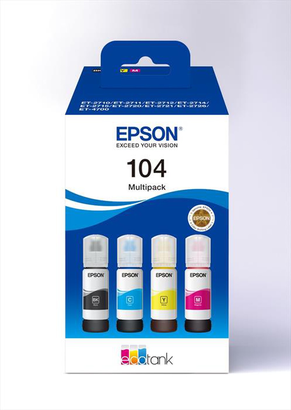 "EPSON - EPSON FLACONE INCHIOSTRO ECOTANK 104 MPK 4 COL-Nero, ciano, magenta, giallo"