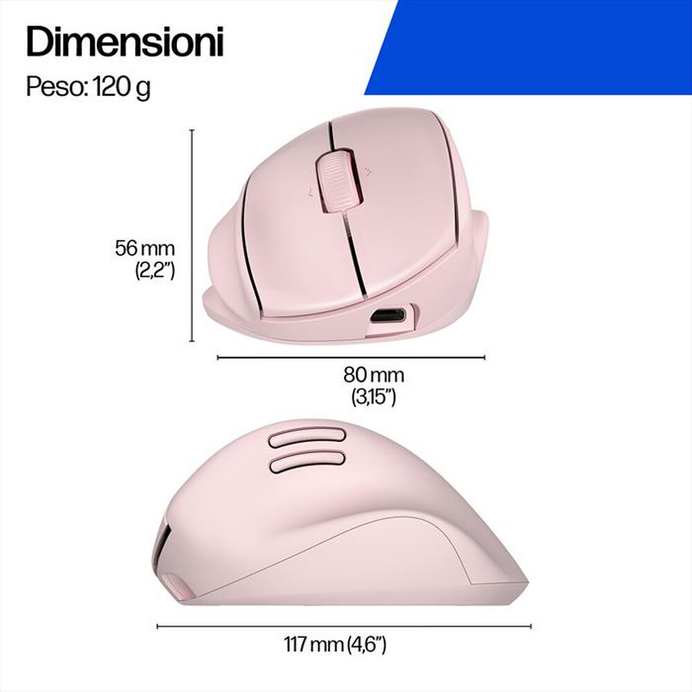 Immagine del prodotto HP - MOUSE ERGONOMICO TILT 720M-Pink