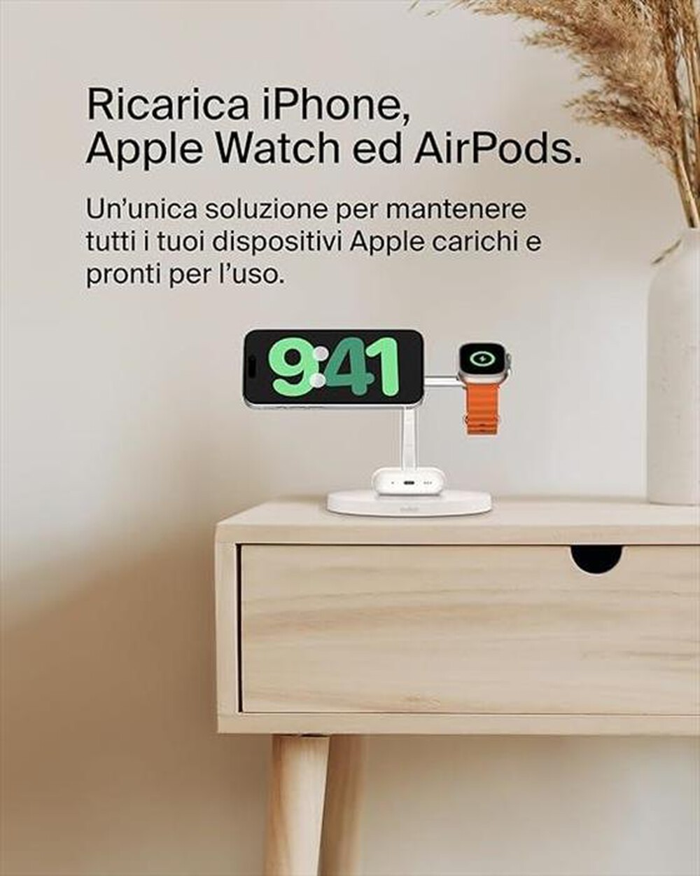 "BELKIN - BOOSTCHARGE PRO 3-IN-1 QI2 15W WIRELESS-Bianco"