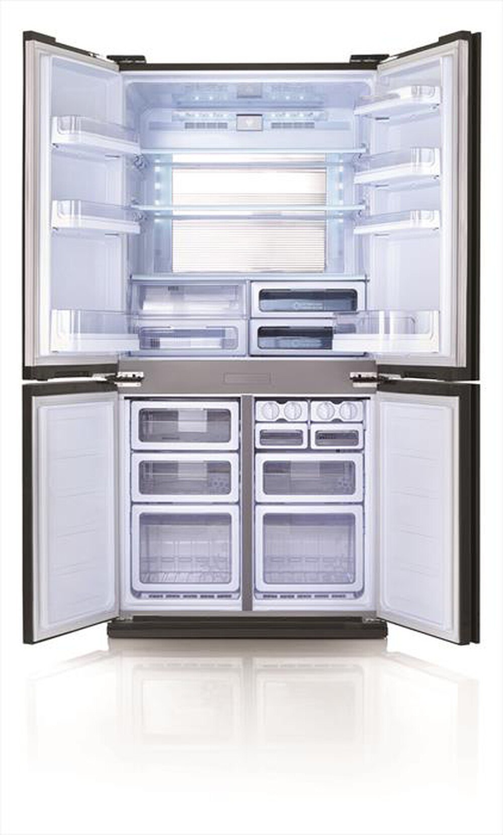 "SHARP - Frigorifero 3 e più porte  SJ-GX820P2BK Classe F-Vetro Nero"