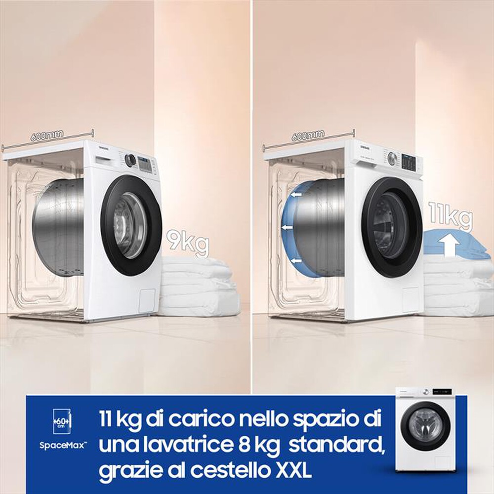 "SAMSUNG - Lavatrice WW11BB534DAWS3 11Kg Classe A-bianco oblò black"