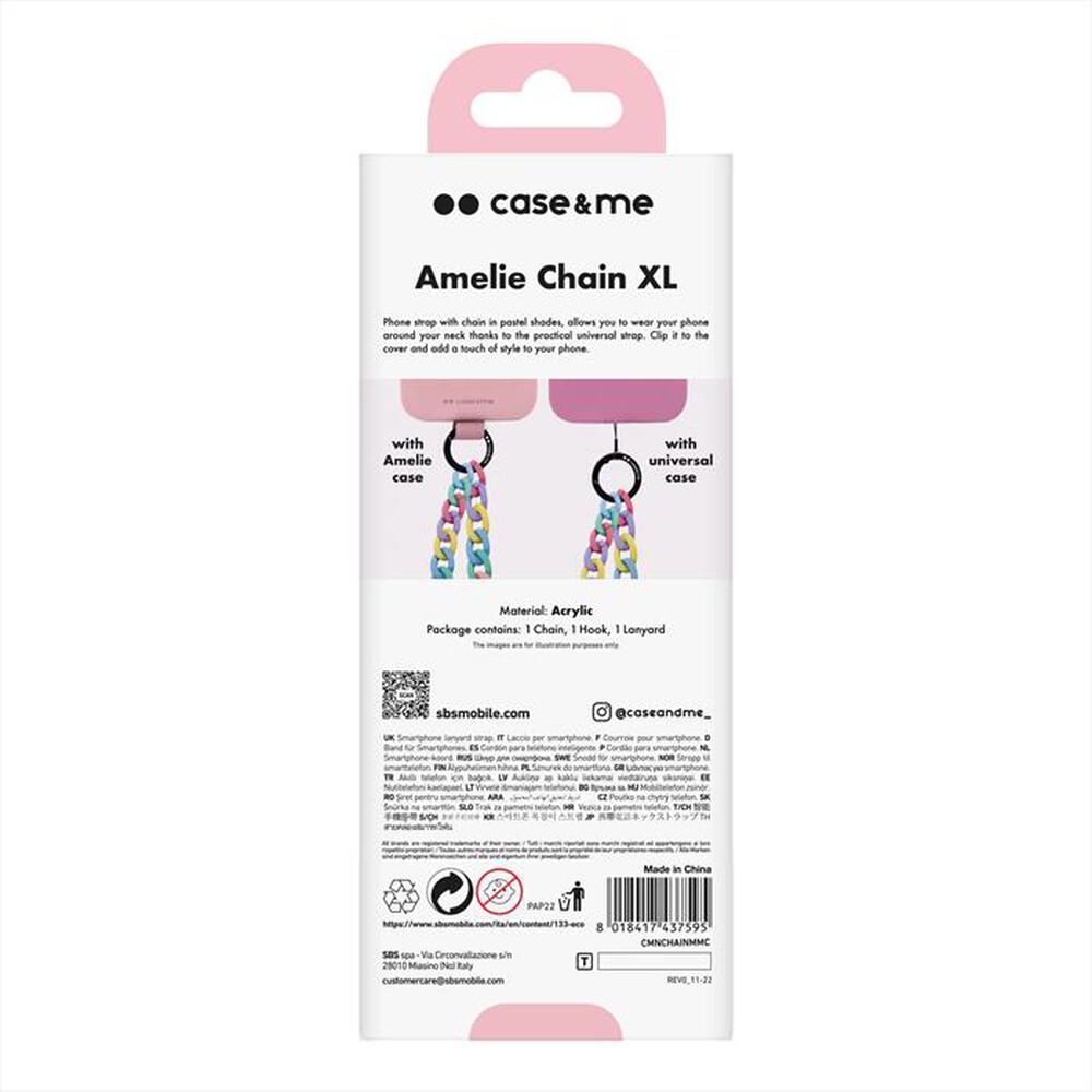 "CASEME - Laccetto da collo CMNCHAINMMC per smartphone-Multicolor"
