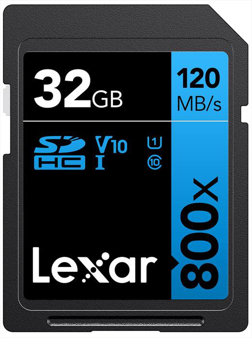 "LEXAR - 32GB LEXAR PROFESSIONAL 800X SDHC-Black/Blue"