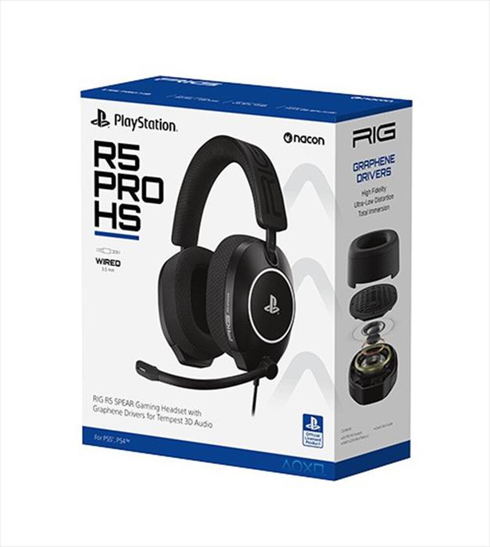 Immagine del prodotto NACON - CUFFIE GAMING RIGR5PROHS PS5/PS4 UFF. PLAYSTATION-Nero