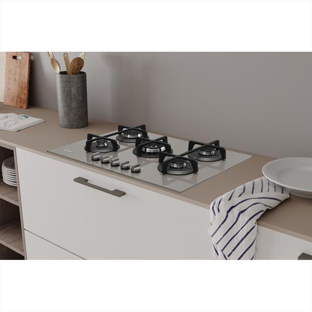 "INDESIT - Piano cottura a gas ING 72T/TD 5 fuochi 73cm-Tortora"